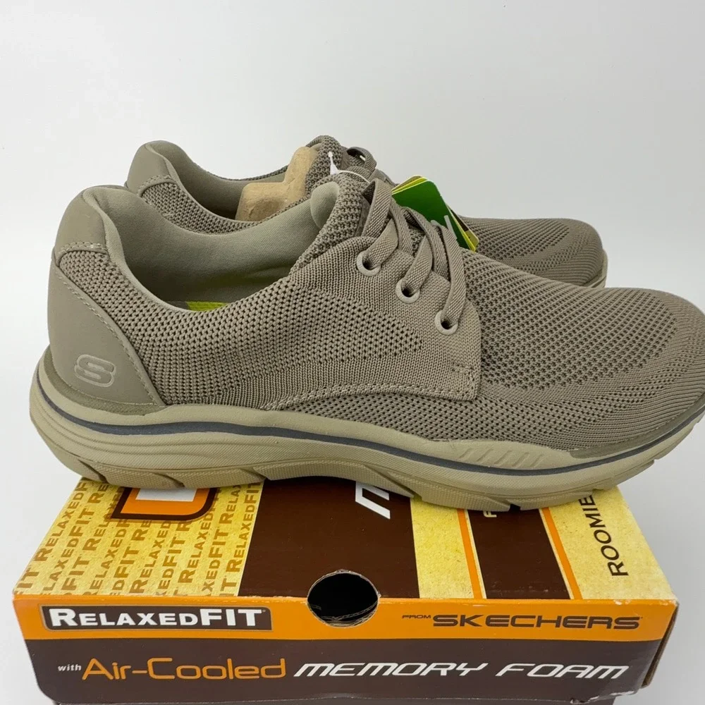 Skechers Expected 2.0 Marino Khaki Mens Memory Foam‎ Shoes Mens 9.5 NIB